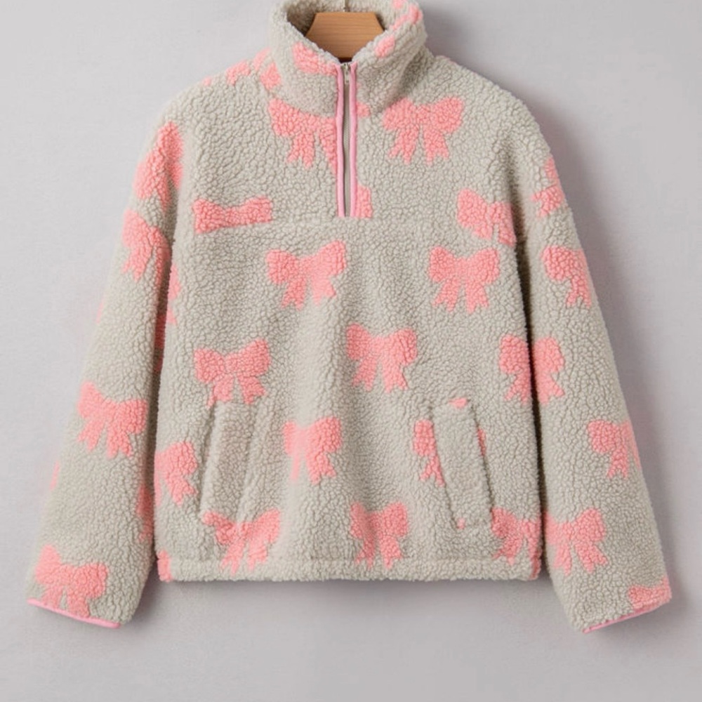 Cozy Kids Fleece Pullover - Pink and Cream